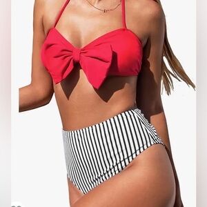 Cupshe Sweet Bowknot Halter Bikini - XXL